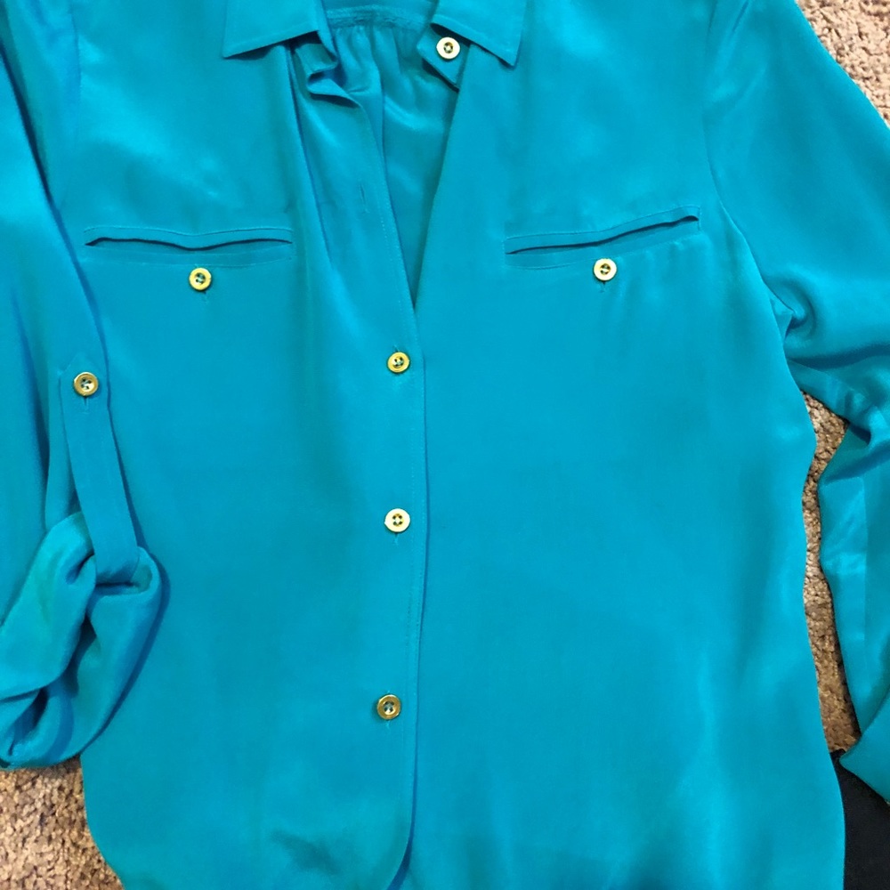 Bebe Turquoise Button Up - Picture 2 of 4